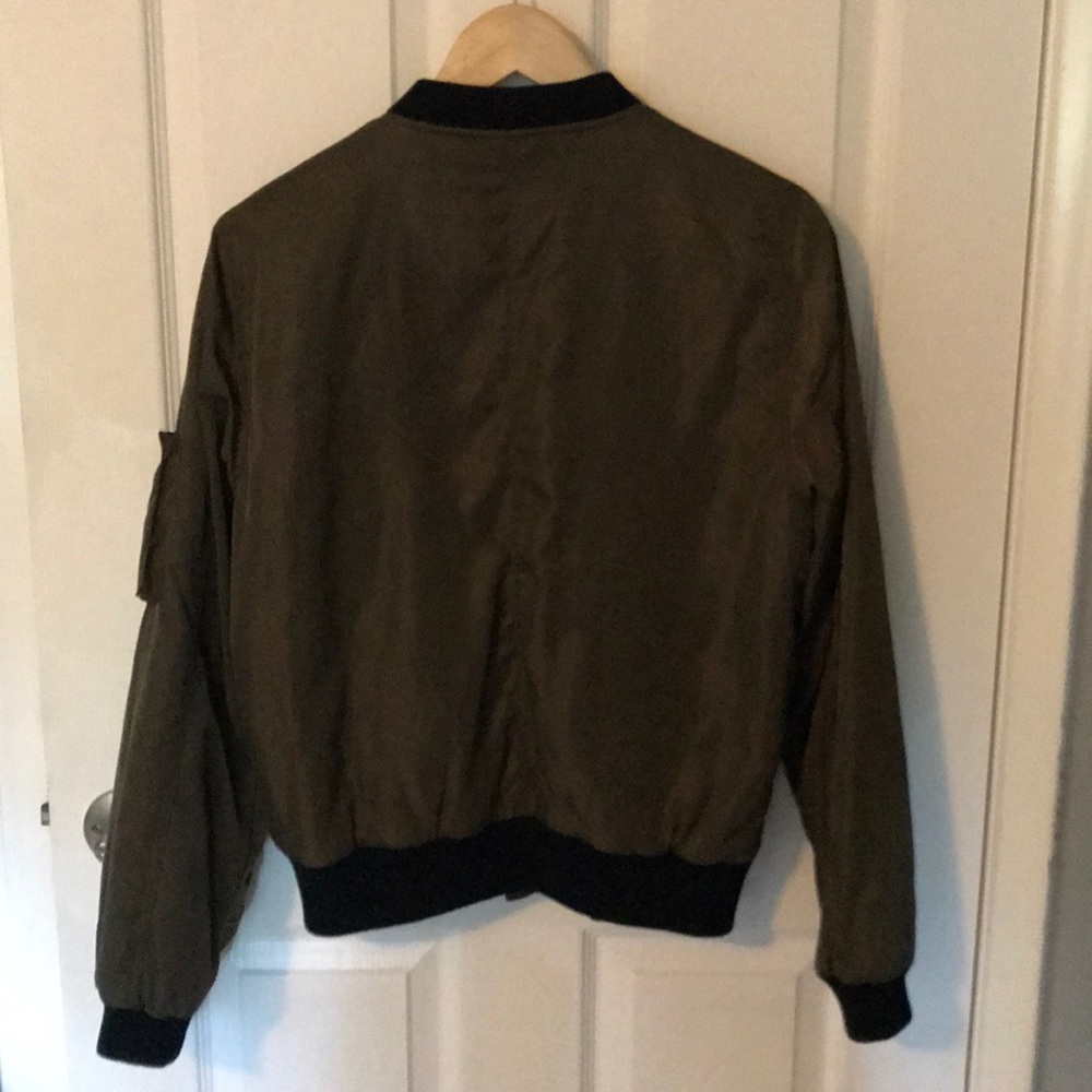 Love Tree bomber jacket green rose gold zippers - Picture 4 of 4